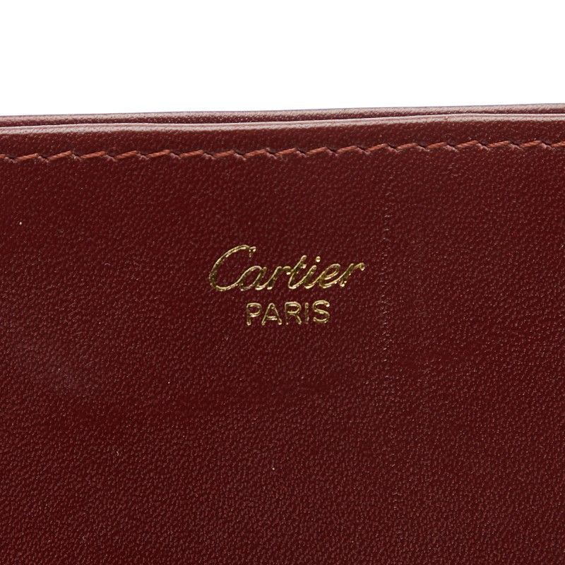 カルティエ マストライン ワインレッド ボルドー レザー メンズ