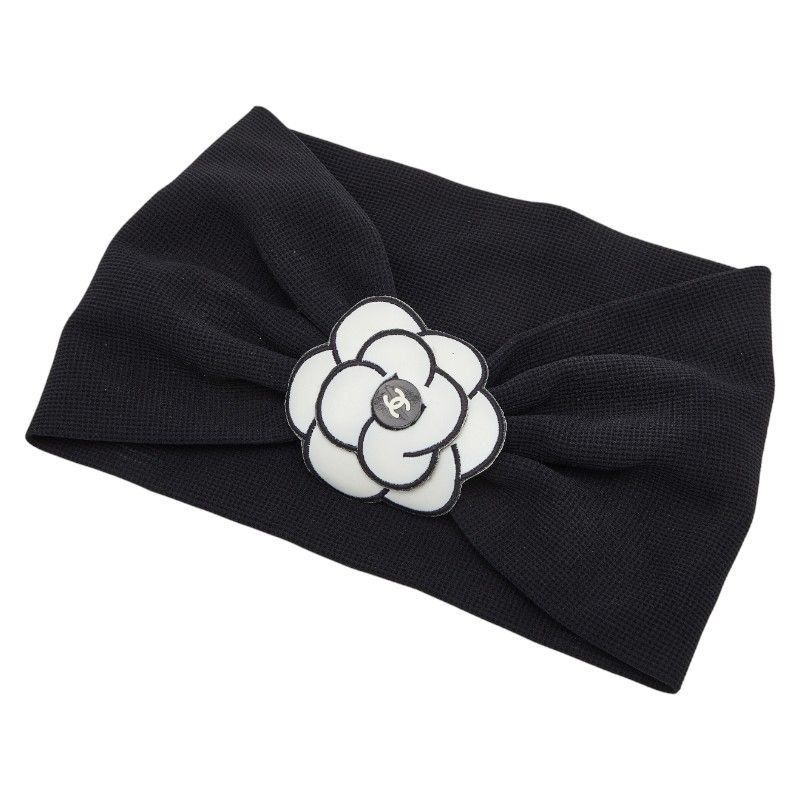 シャネル カメリア ココマーク ヘアバンド ブラック ホワイト レディース CHANEL 1 0242712