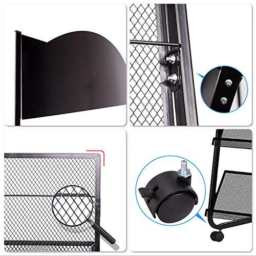  マガジンラック パンフレットスタンド A 4 大容量 おしゃれ 4つの棚付き キャスター付 スチール製 メッシュ構造 ブラック 雑誌 ラック マガジン パンフレット チラシ カタログ スタンド 業務用 店舗 待合室 学校 図書館 フロアスタンディング 一輪挿し 花瓶 花器 インテリア 生活道具