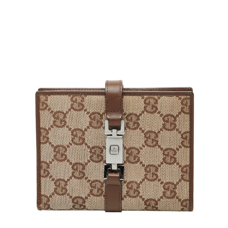 グッチ GGキャンバス ジャッキー 031 2888 ベージュ ブラウン キャンバス レザー レディース GUCCI 1 0246136