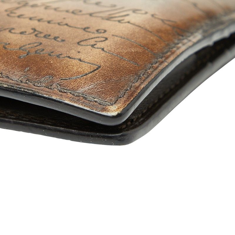 ベルルッティ カリグラフィ マコレ 二つ折り財布 札入れ ブラウン