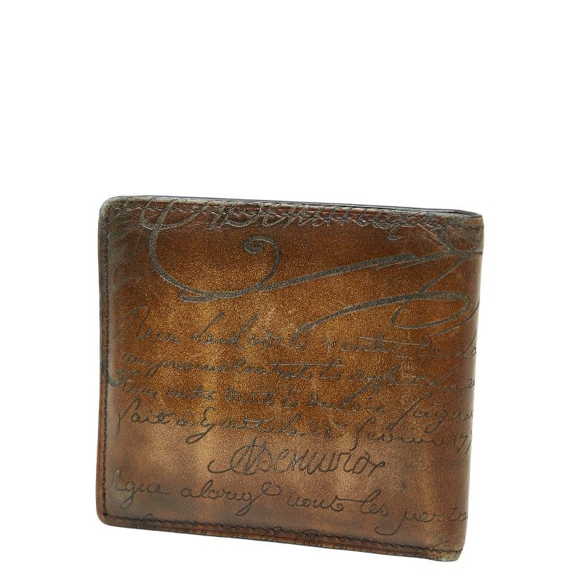 ベルルッティ カリグラフィ マコレ 二つ折り財布 札入れ ブラウン