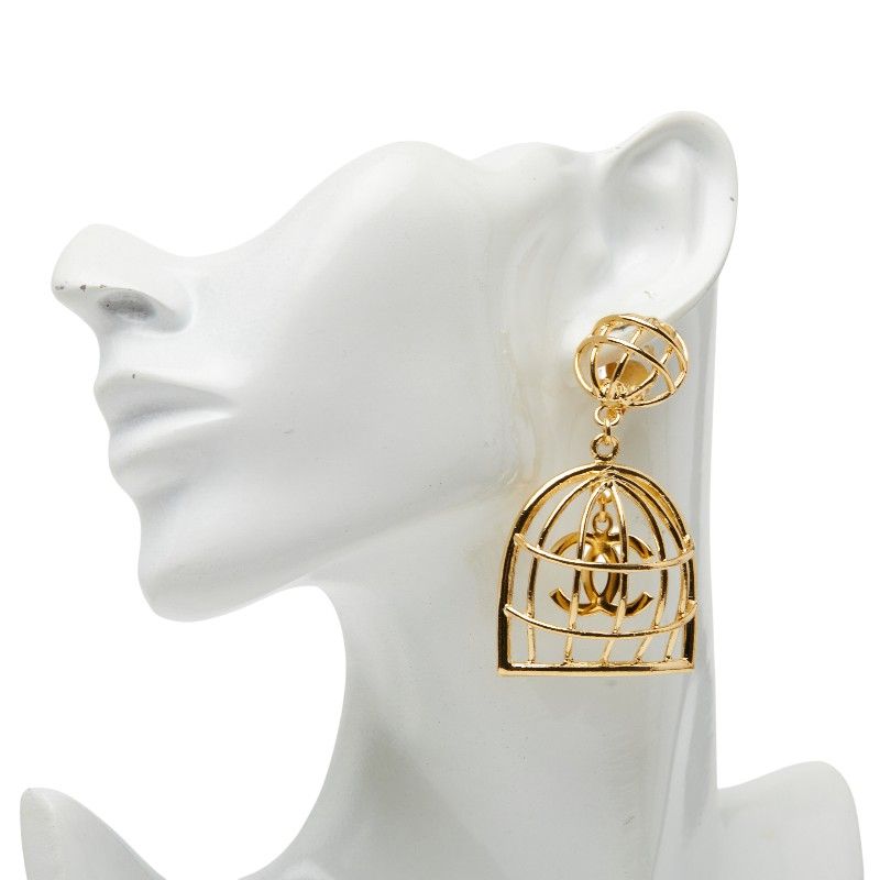 シャネル 鳥かご トリカゴ ココマーク ゴールド メッキ レディース