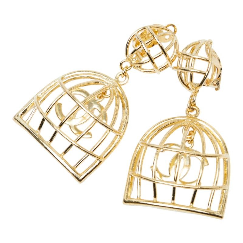 シャネル 鳥かご トリカゴ ココマーク ゴールド メッキ レディース CHANEL 222-46426