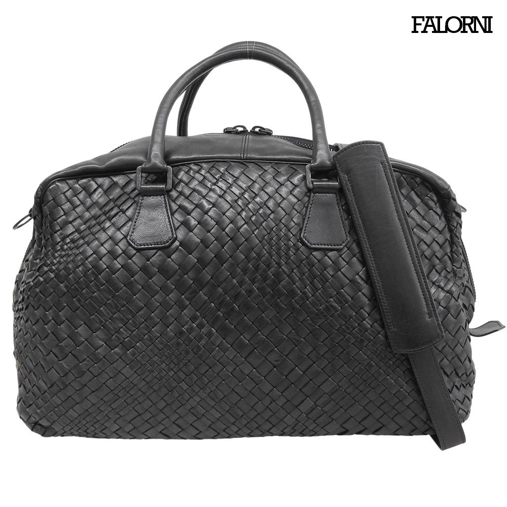 超美品 ファロルニ FALORNI 現行ロゴ マキシイントレチャート レザー