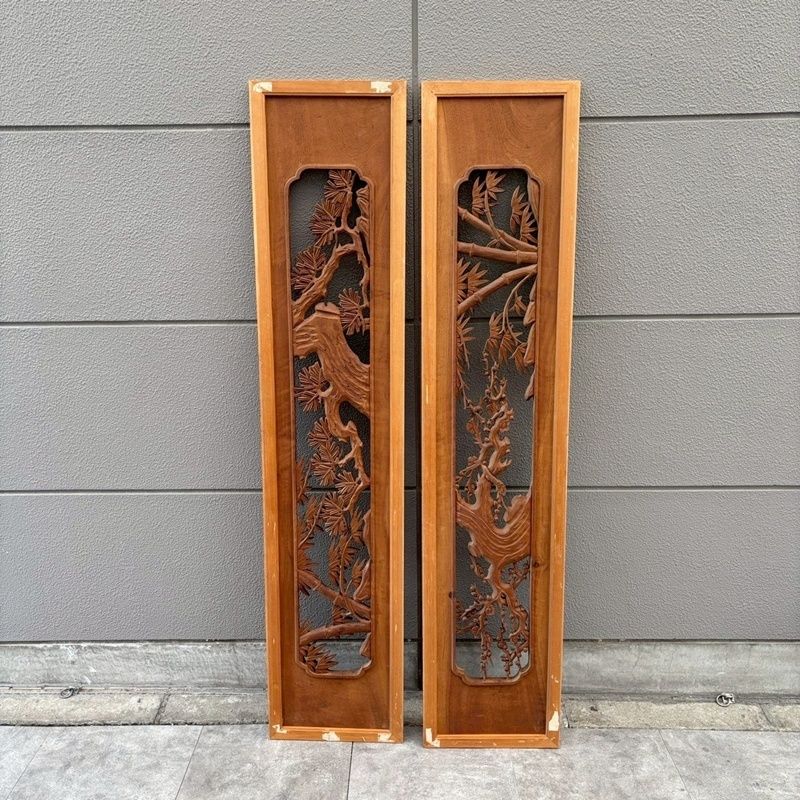 欄間　一対　松竹梅　建具 松竹梅 欄間 セット 1810×30×390 木製 建具 らんま【CA1128-3】 - メルカリ