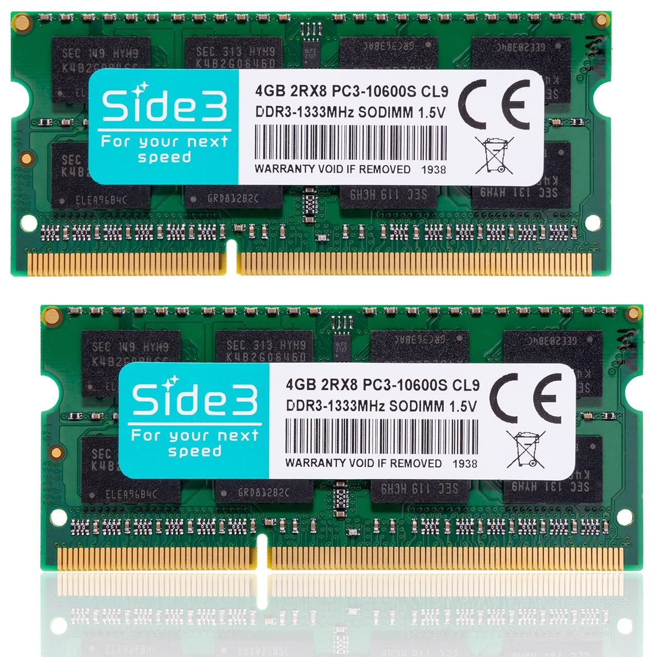 Side3 ノートPC用 メモリ PC3-10600 (DDR3-1333) サムスン チップ搭載