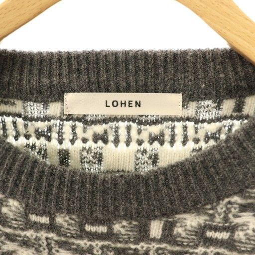 ローヘン LOHEN 購入 ジオメトリックジャガードニット セーター 長袖 F  