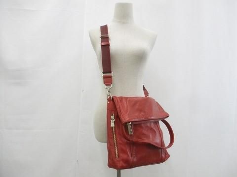 アニアリ aniary ショルダーバッグ ハンドバッグ 2 WAY レザー レッド 赤 レディース