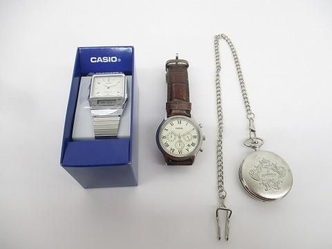 オロビアンコ 懐中時計 フォッシル FS 4738 カシオ AQ-800 E 腕時計 3点 あり メンズ