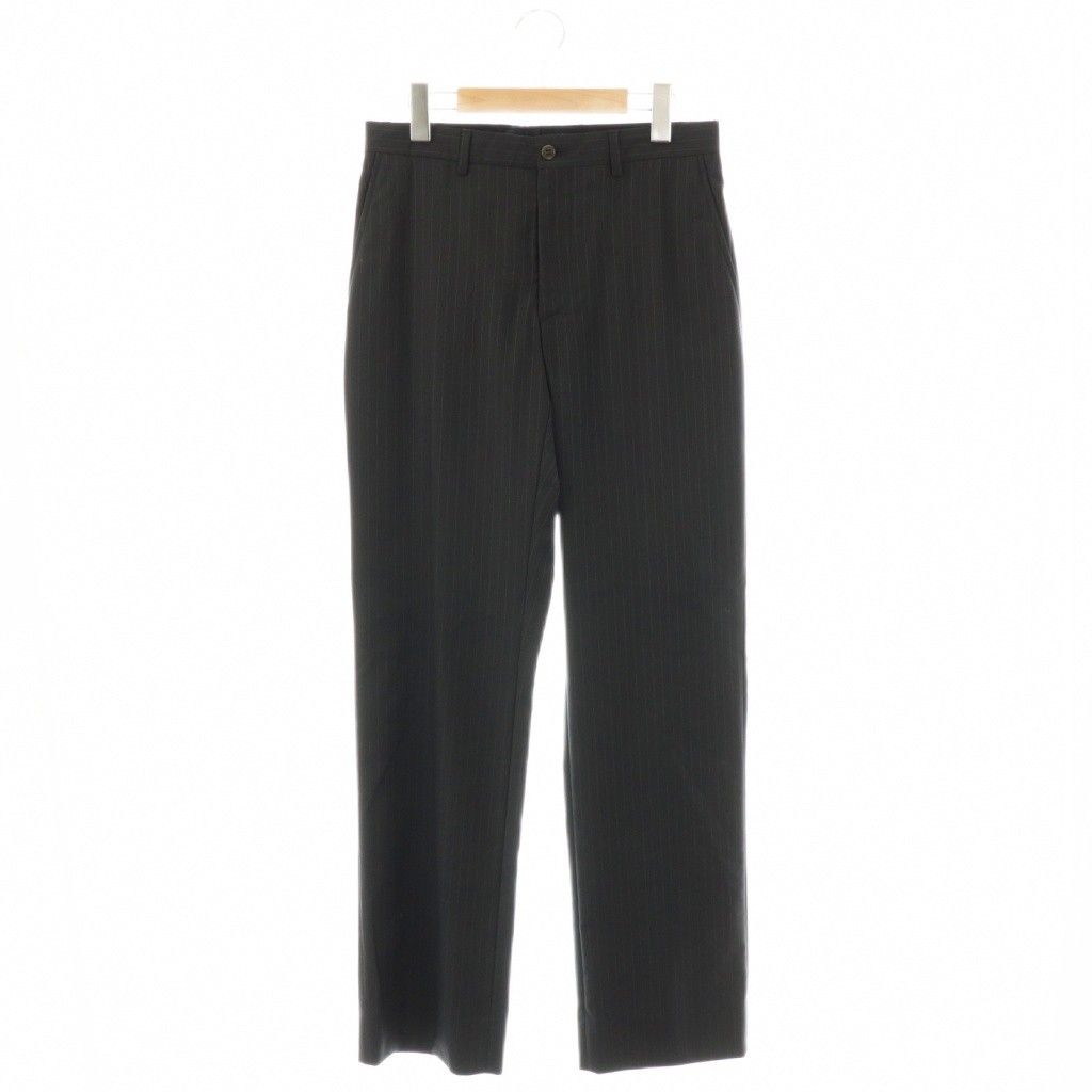 GIORGIO ARMANI スラックス ブラック 黒 48 M L ジョルジオアルマーニ GIORGIO ARMANI スラックスパンツ ストライプ