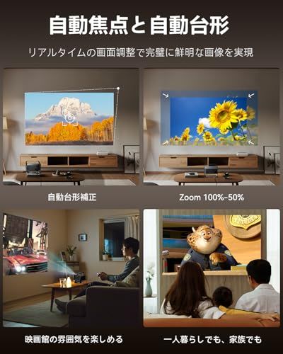  プロジェクター 家庭用 超短焦点 1080 P 4 K 搭載で 自動台形補正 Wi-Fi 6 Bluetooth 5.2 300 大画面 天井投影 内蔵 Netflix YouTube PrimeVideo Projecto a 5134 ca 2 その他 キッチン 食器