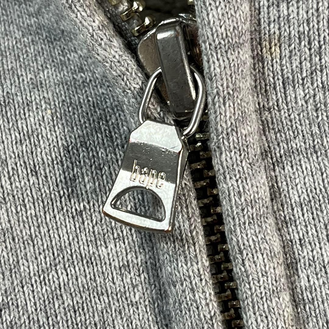 A BATHING APE パーカー カモフラ グレー フルジップ 刺繍ロゴ 【公式 
