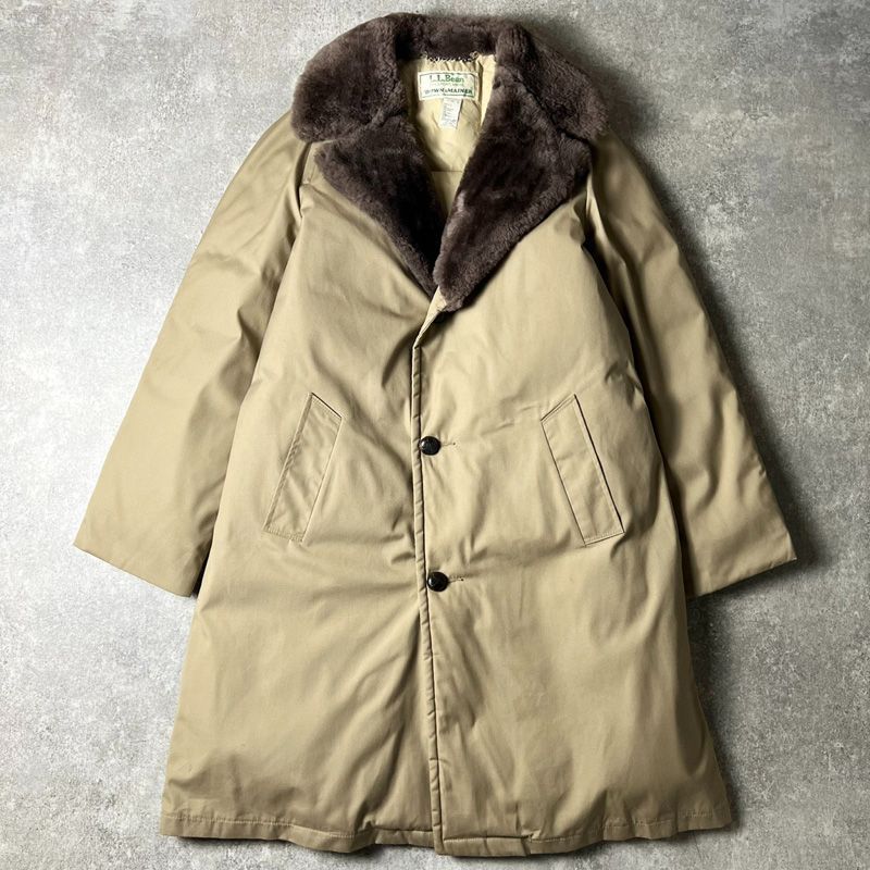 70s USA製 ショップ LLBean 襟ボア グース ダウン コート 40 / 70年代