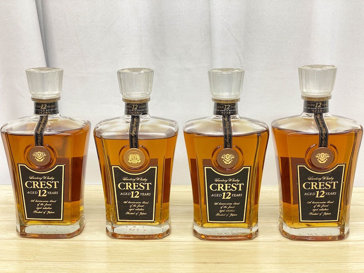 NW051】未開栓 ウイスキー 4本セット サントリー クレスト 12年 43