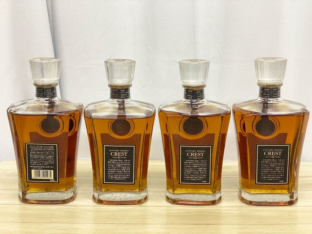 NW051】未開栓 ウイスキー 4本セット サントリー クレスト 12年 43
