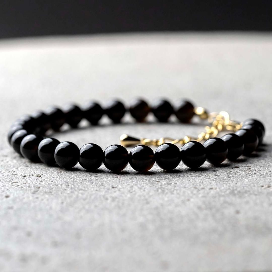 高品質 ロシア産モリオン 黒水晶 6mm 天然石アクセサリー お守り