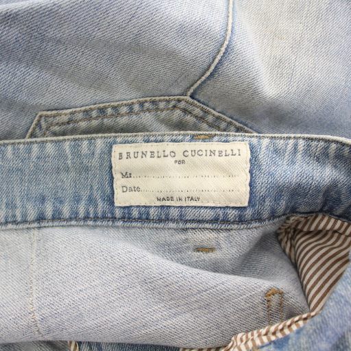 BRUNELLO CUCINELLI ヴィンテージ加工デニム レザーパッチ ブルネロクチネリ BRUNELLO CUCINELLI TRADITIONAL FIT デニムパンツ