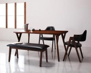 ポイント14倍 12 5 ダイニングセット テーブル-ベンチ チェア 北欧モダンデザインダイニング 4人 4点セット テーブル チェア2脚 ベンチ1脚 W 140