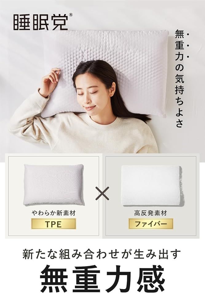 【激安大特価，最新作】 「訳あり新品外箱段ボールにキズ・汚れあり・中身は新品です」睡眠党 カバー付 ブラック 高反発枕 ファイバー枕 快眠枕 安眠枕 まくら 低め 通気性 丸洗いOK