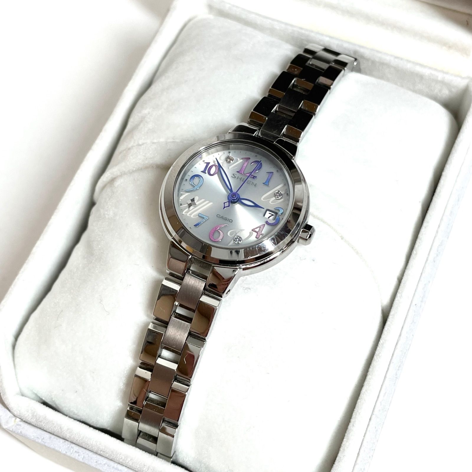 現状品】CASIO カシオ SHE-4506 SHEEN クォーツ サファイヤモデル