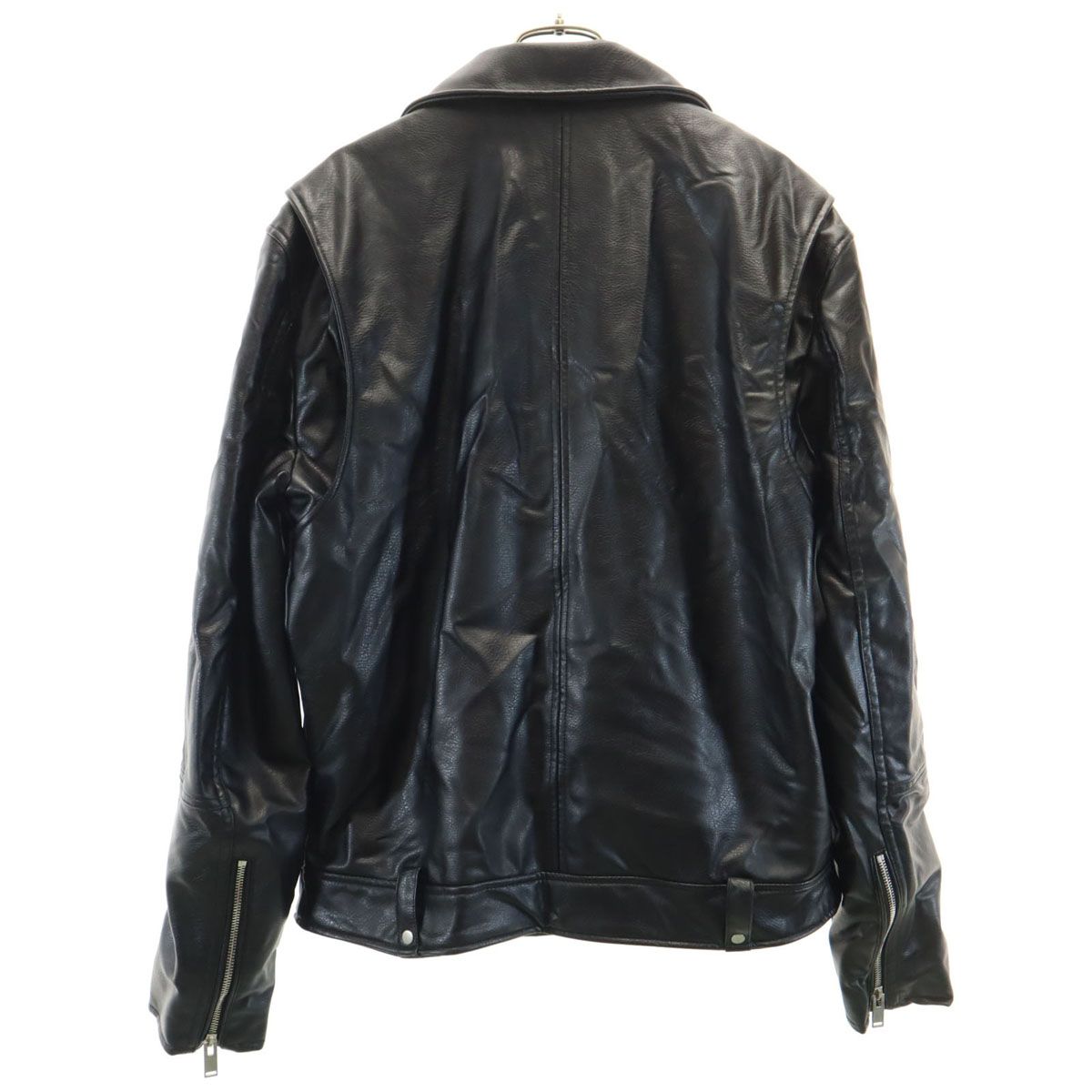 ZARA ザラ フェイクレザー ダブルライダースジャケット M ブラック