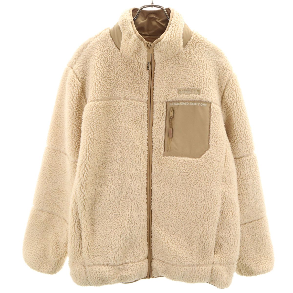 フリース⁄ボアジャケット 冬①①GUESSゲス GUESS ホワイト・ベージュ 