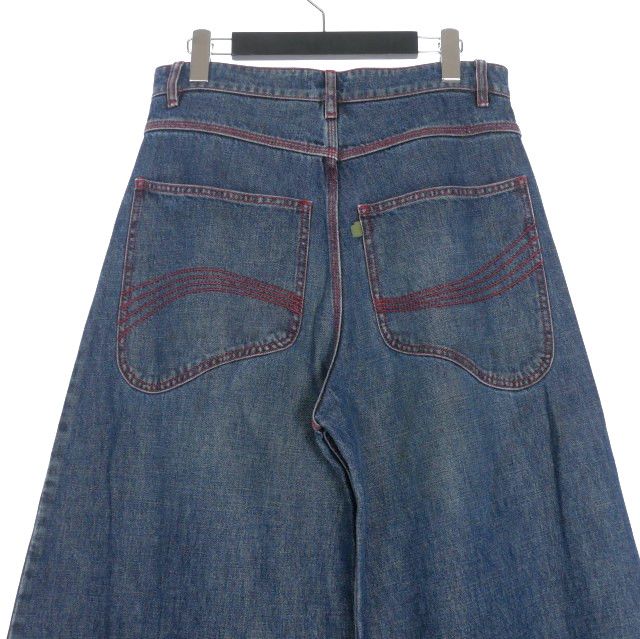 ERL 25ss イーアールエル* インディアナ デニム ジーンズ イーアールエル ERL 25SS BAGGY INDIANA DISTRESSED JEANS DIRTY BLUE