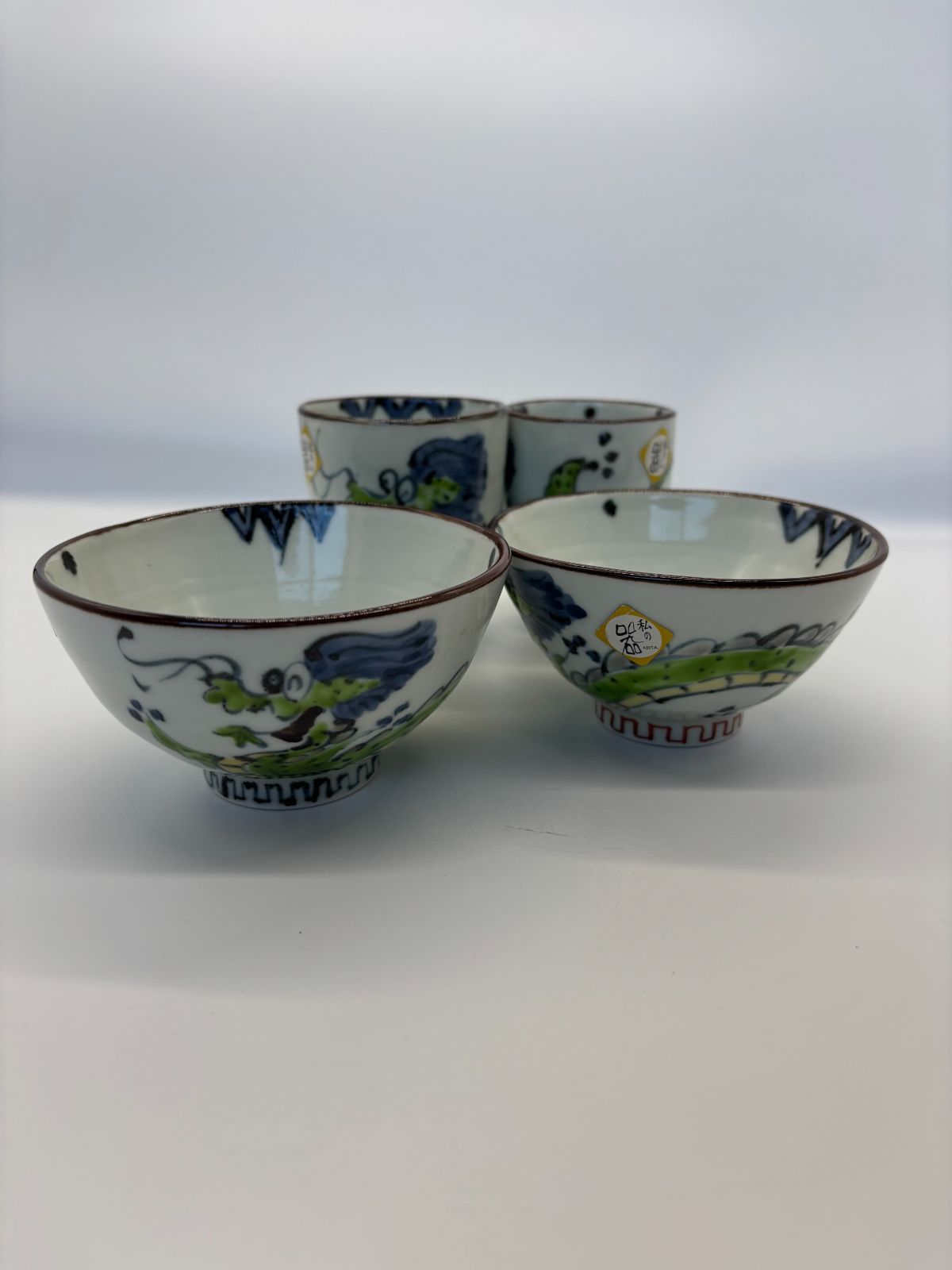 睦揃 飯碗 湯呑4客セット 有田焼 夫婦龍 陶器 プレゼント ギフト 即配達