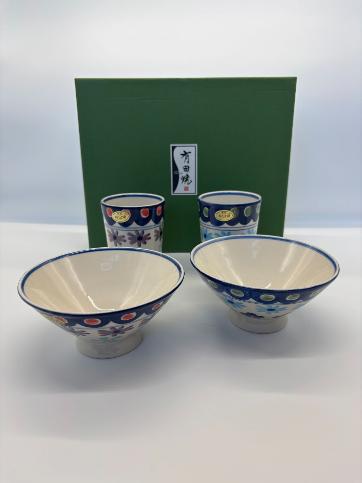 睦揃 飯碗 湯呑4客セット 有田焼 フロール 陶器 プレゼント ギフト 即配達