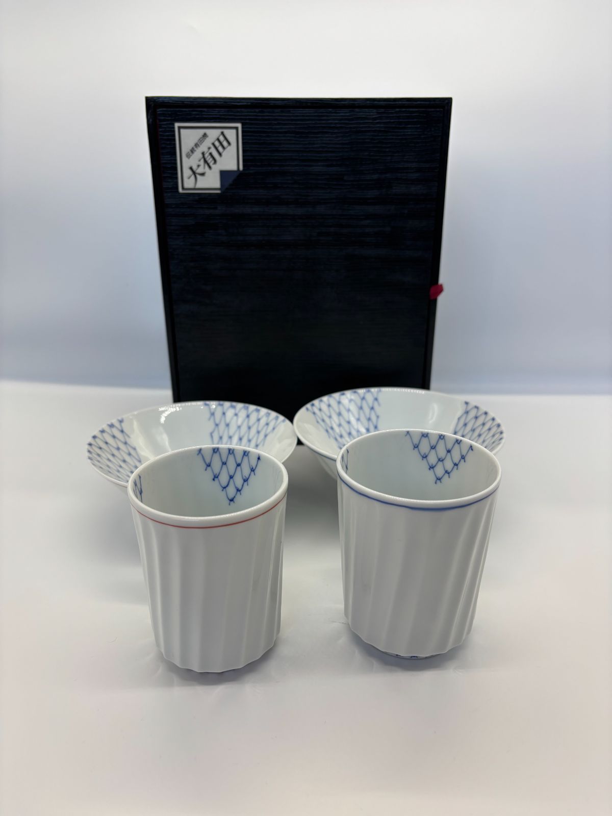 睦揃(飯碗・湯呑4客セット) 有田焼 剣光綱 陶器　プレゼント ギフト　日本製　新品　未使用　即配達