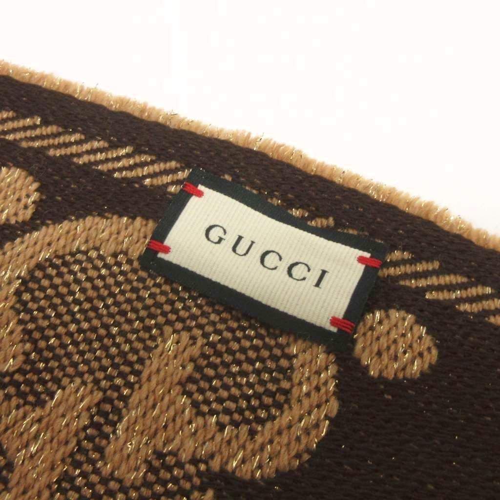 グッチ GUCCI GG ウール ジャガード ラメ マフラー ストール