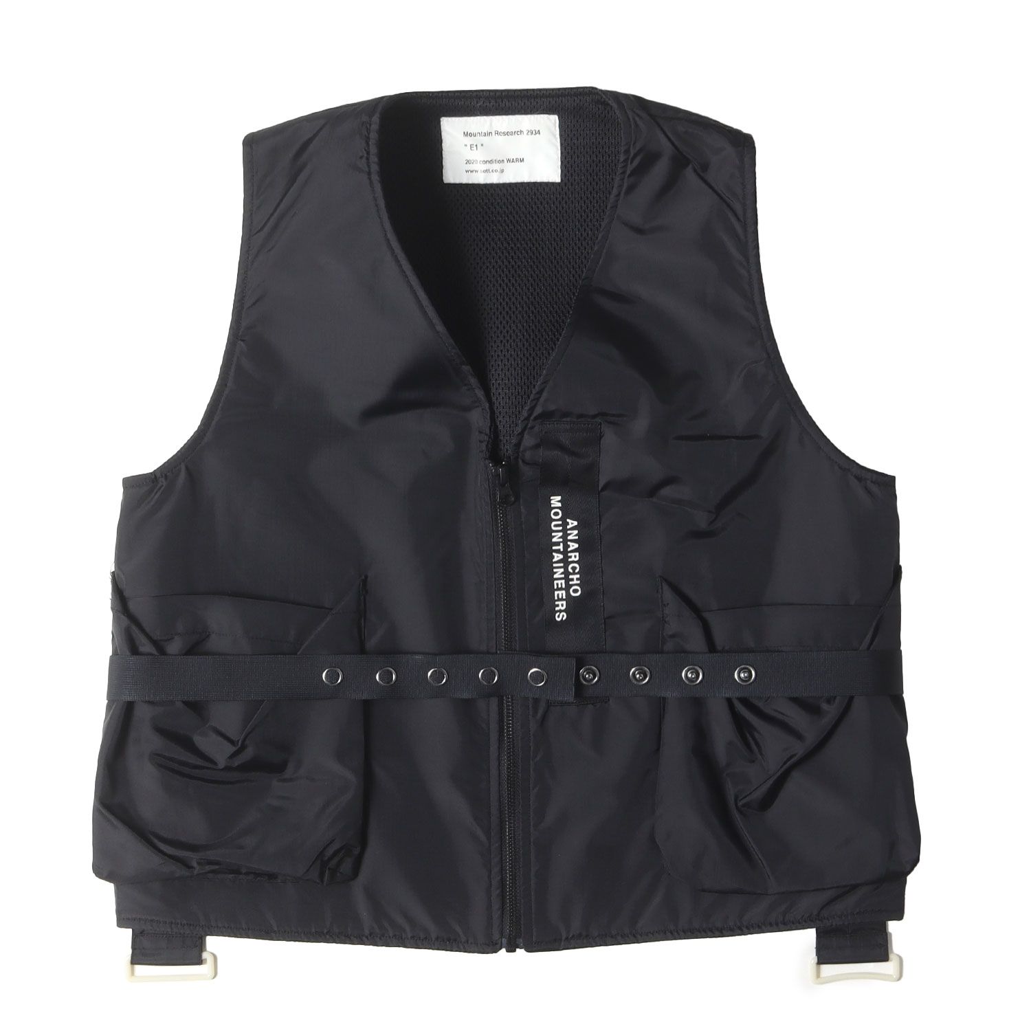 MOUNTAIN RESEARCH マウンテンリサーチ ベスト サイズ:詳細参照(L位) | 20AW E-1 ラジオベスト(E-1) | ブラック 黒 | トップス 羽織り レイヤード【メンズ】【中古】【美品】【K4655】 美品】MOUNTAIN RESEARCH マウンテンリサーチ ベスト サイズ:詳細参照