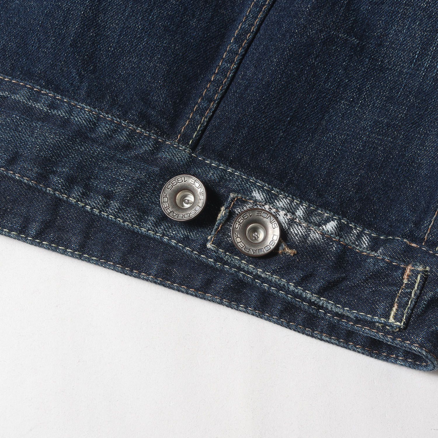 DSQUARED2 ディースクエアード ジャケット インディゴ サイズ:48 | 00SS ヴィンテージ ペイント リペア加工 デニム トラッカー ジャケット (71 AM079 30007) | アウター Gジャン ブルゾン 上着【メンズ】【中古】【K4655】 DSQUARED2 ディースクエアード ジャケット インディゴ サイズ:48