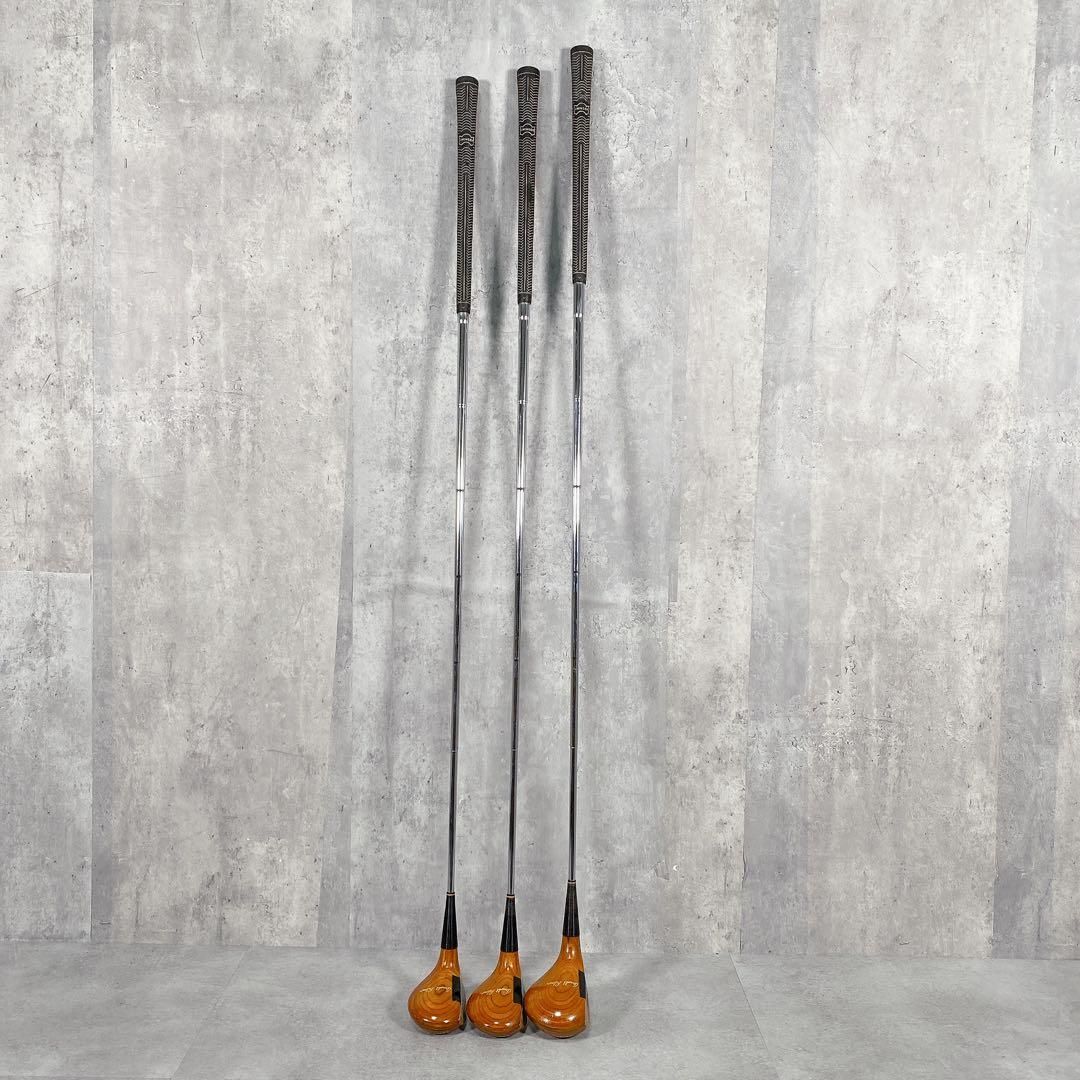 V489 PG メンズ ゴルフ ウッド 3本 セット 木製 パーシモン - メルカリ