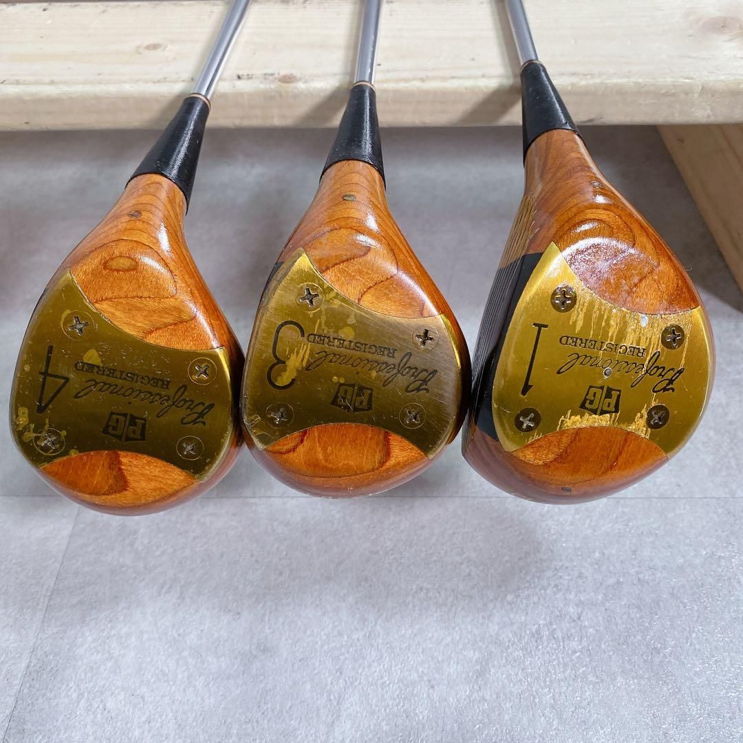 V489 PG メンズ ゴルフ ウッド 3本 セット 木製 パーシモン - メルカリ