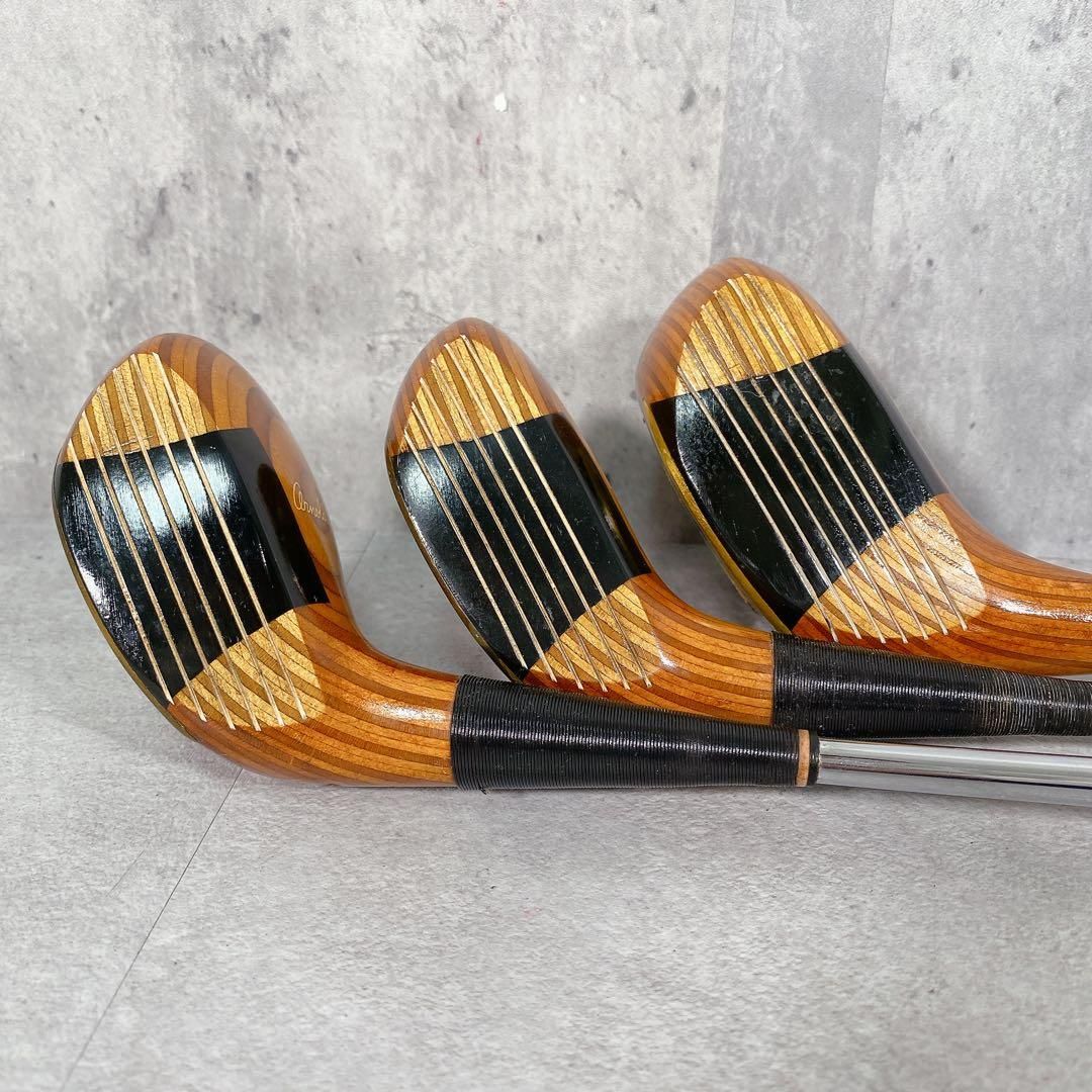 V489 PG メンズ ゴルフ ウッド 3本 セット 木製 パーシモン - メルカリ