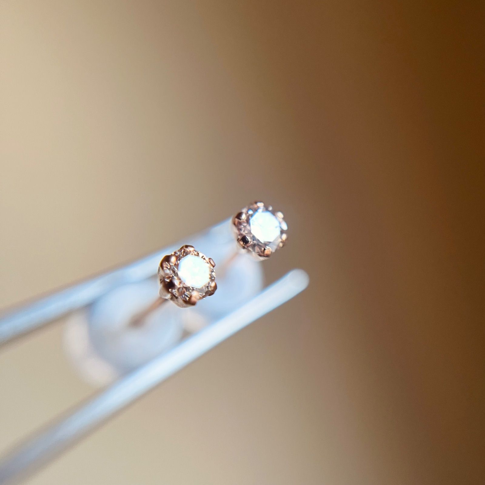 K18PG 購入 希少☆天然ピンクダイヤモンド 0.14ct ピアス 18金ピンク