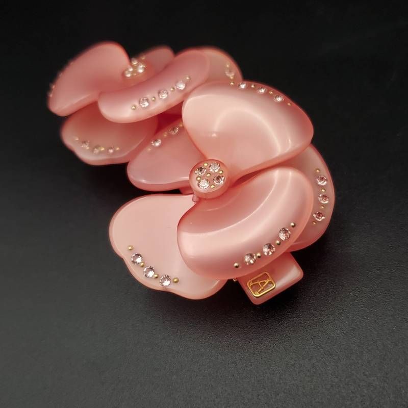 美品 ALEXANDRE DE PARIS アレクサンドルドゥパリ バレッタ カメリア