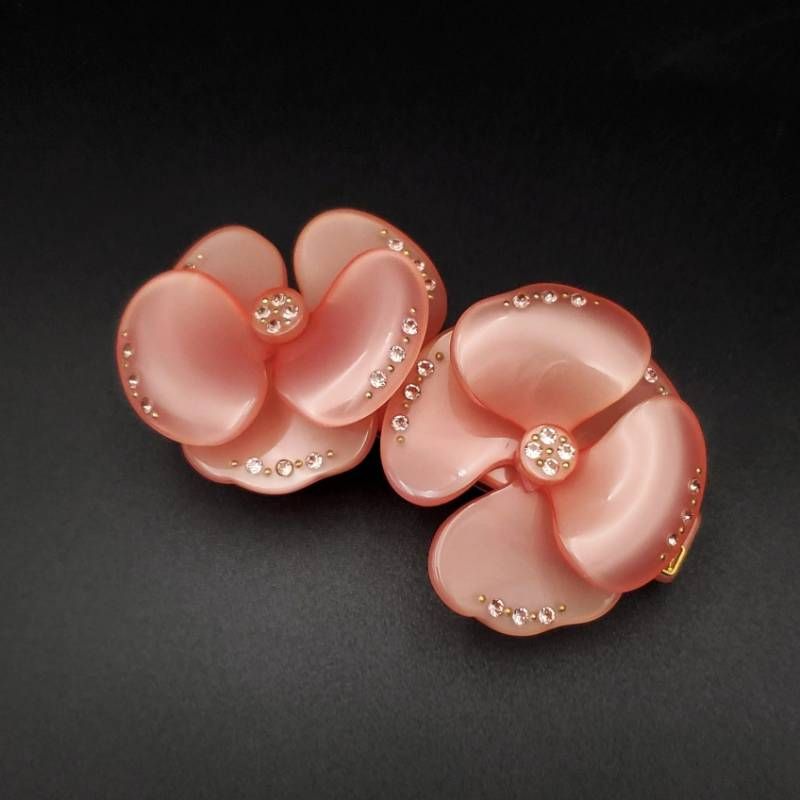 美品 ALEXANDRE DE PARIS アレクサンドルドゥパリ バレッタ カメリア