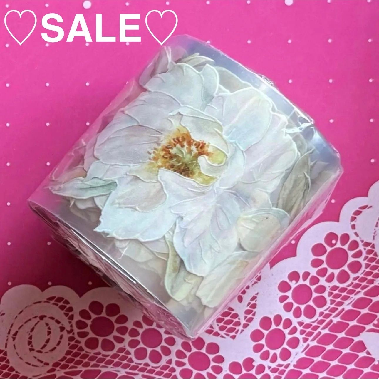 虹光 5 cm 10 m 白芍 海外マスキングテープ 海外マステ 花