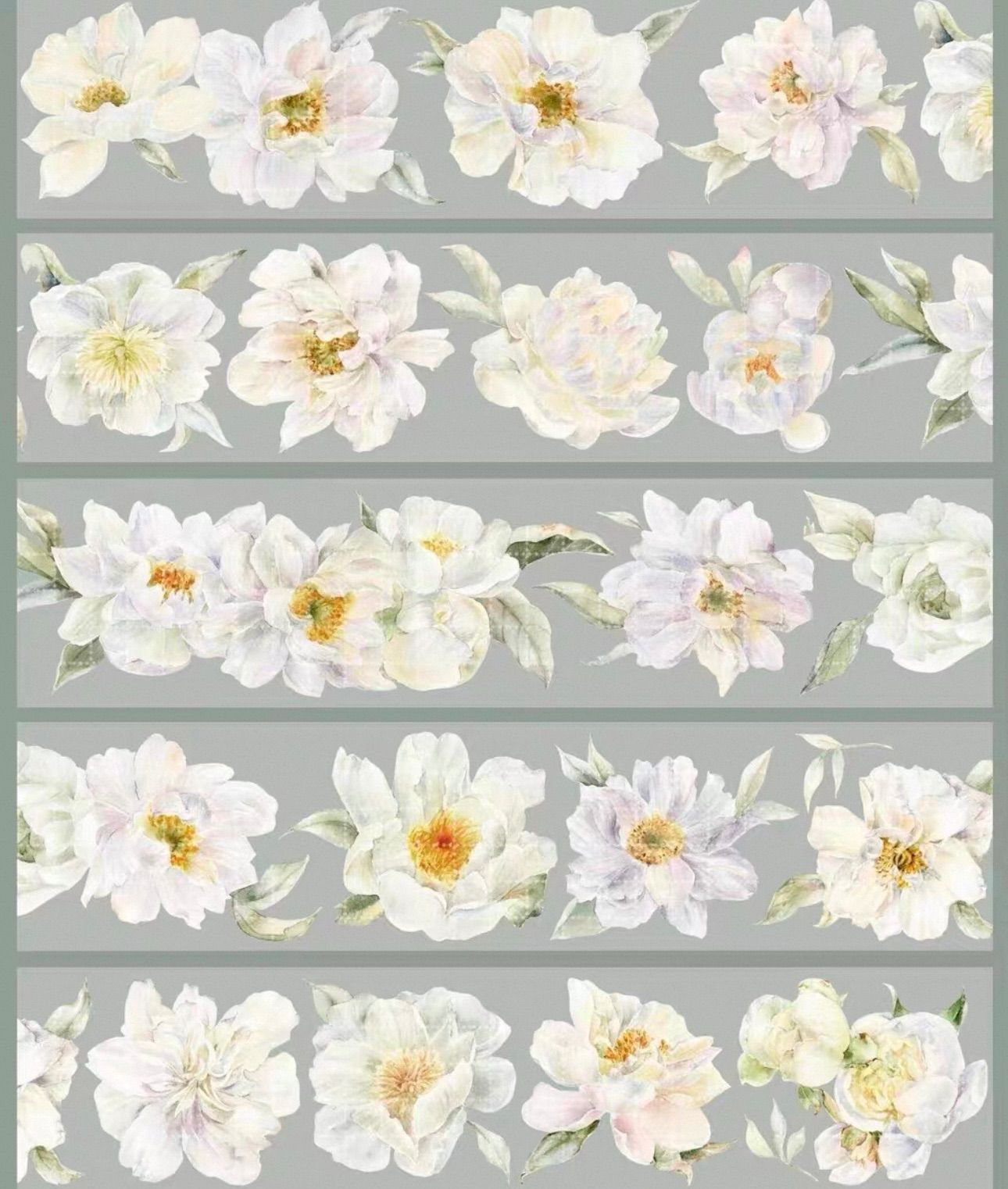 虹光 5 cm 10 m 白芍 海外マスキングテープ 海外マステ 花