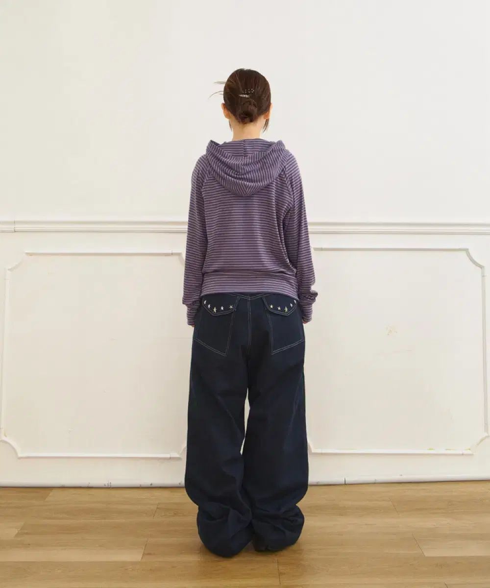  タンサンマ 麻 サン SAN タンサン コットン ワイド スター スタッズ パンツ ネイビー チノパン パンツ