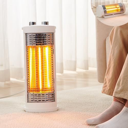 縦でも横でも速暖 SKK ヒーター カーボンヒーター 2 WAY 速暖 遠赤外線 電気ストーブ 電気ヒーター 小型 日本企業 ホワイト c 861 aa 5