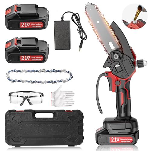 技術革新一体化 電動チェーンソー 充電式 給油システム ツール不要 ミニチェーン ソー 片手 軽量 強力 小型チェー ンソー ハンディ21 V大容量バッテリー 木工作業 薪作り 樹木の伐採 庭木の剪定 竹の伐採 収納 き 日本語取扱 e 3 b 54414