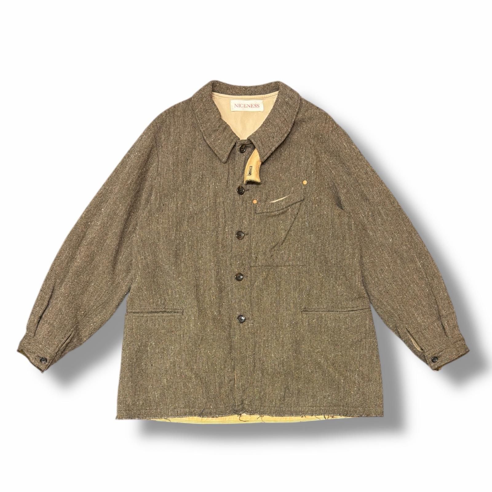 NICENESS 22AW ROBBY ロビー ネップヘリンボーン カバーオール