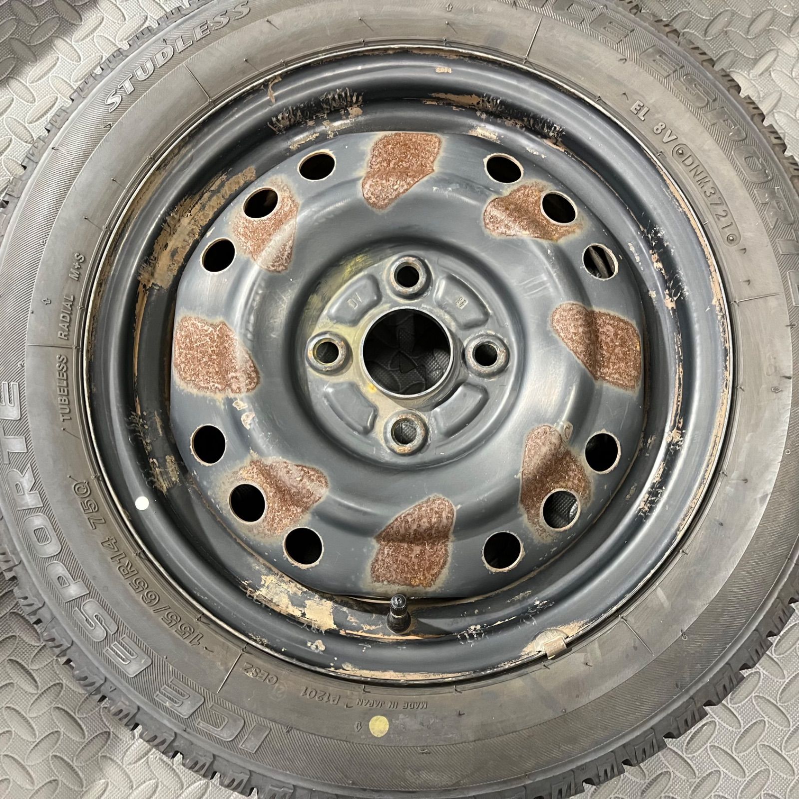  21年製 155 65 R 14 オートバックスPB アイスエスポルテ ダイハツ タント ムーヴ ミラ コンテ スタッドレスタイヤ 1281 Y 14インチ タイヤ ホイールセット