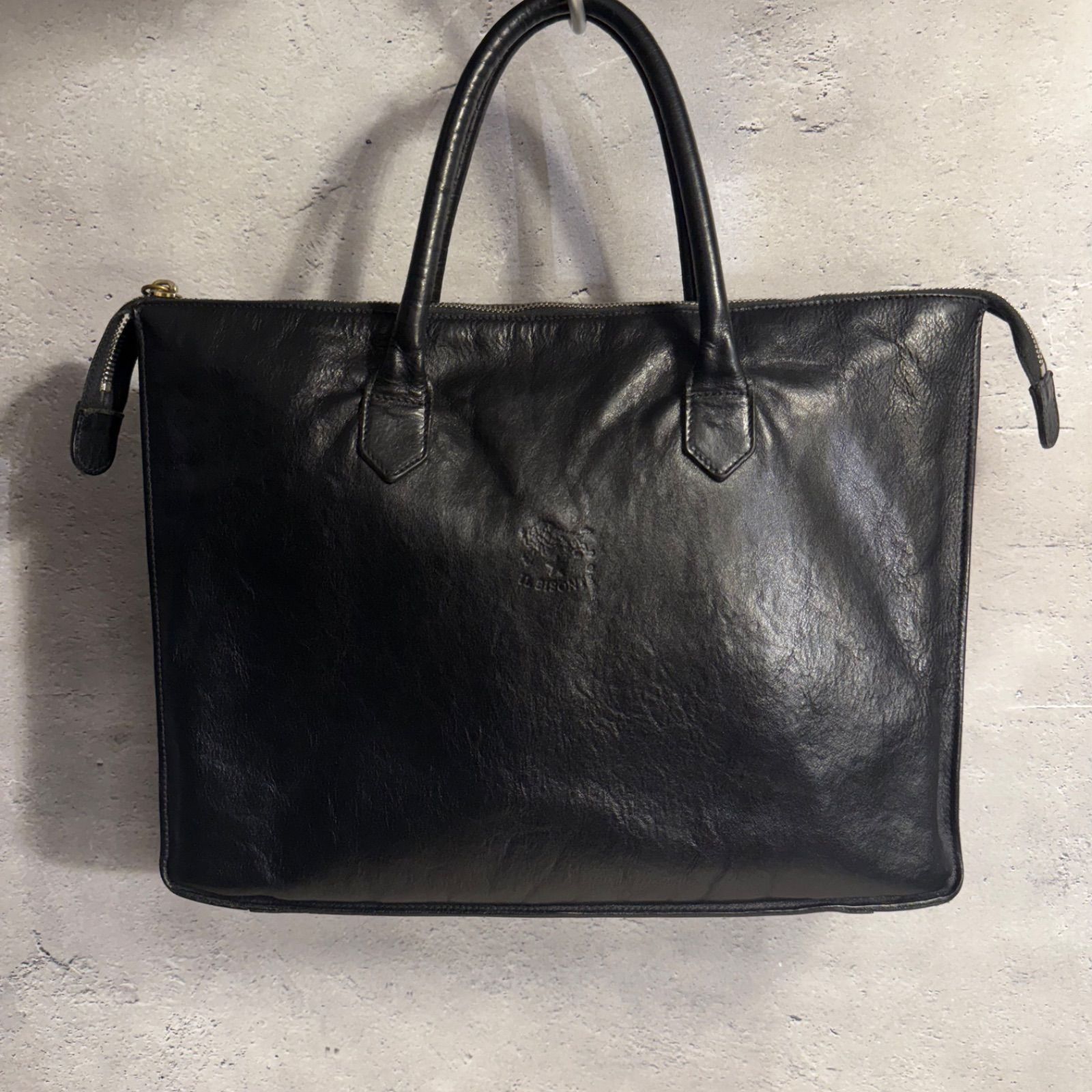 ✨IL BISONTE イルビゾンテ オールレザー ビジネスバッグ ブラック 35