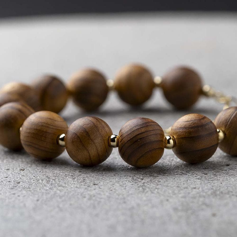 ウッドビーズ 高野山 杉10 mm メイドインジャパン 天然石 お守り パワーストーン ブレスレット suzukaze 22