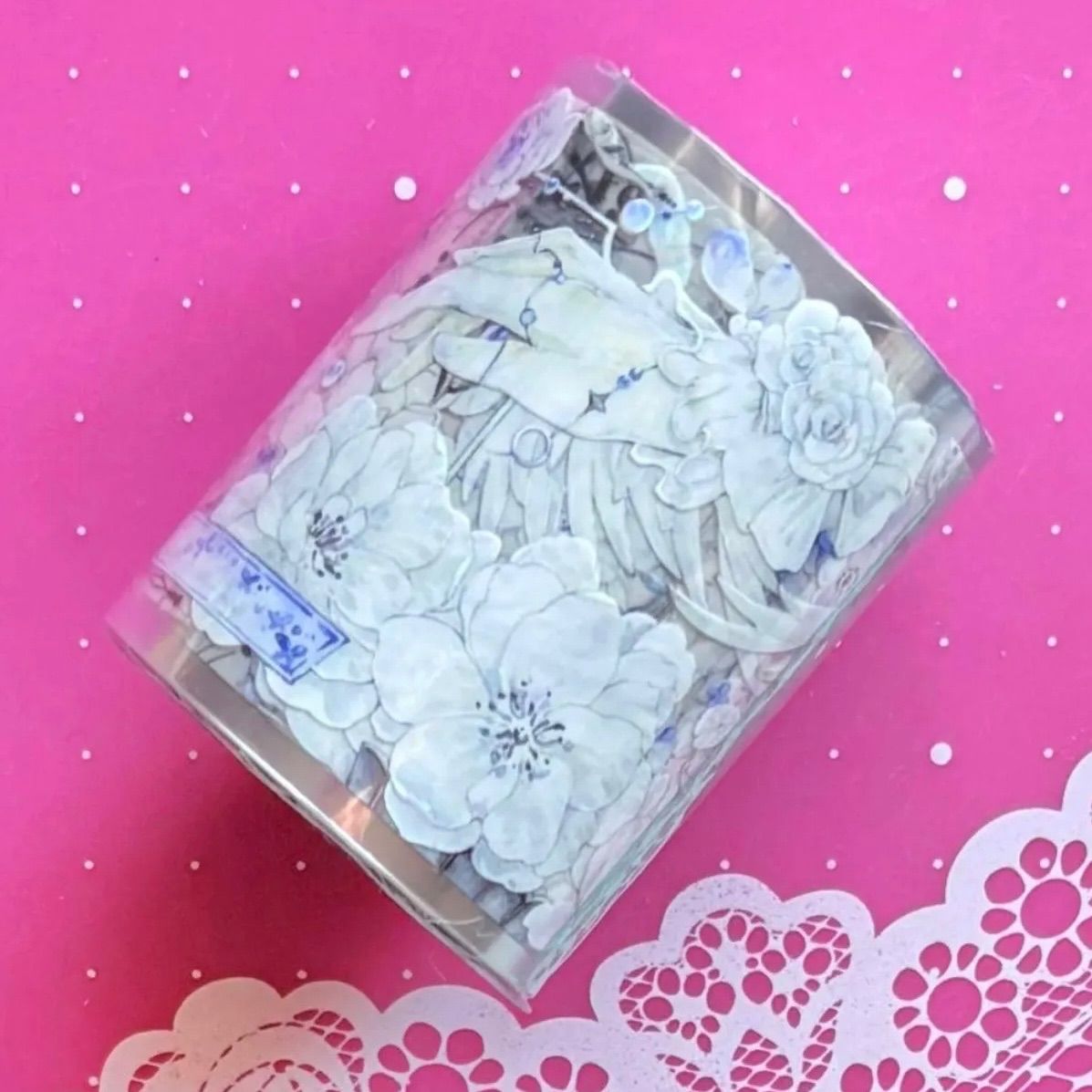 贝壳光 6 cm 10 m 白昼宵蓝 海外マスキングテープ 海外マステ 花